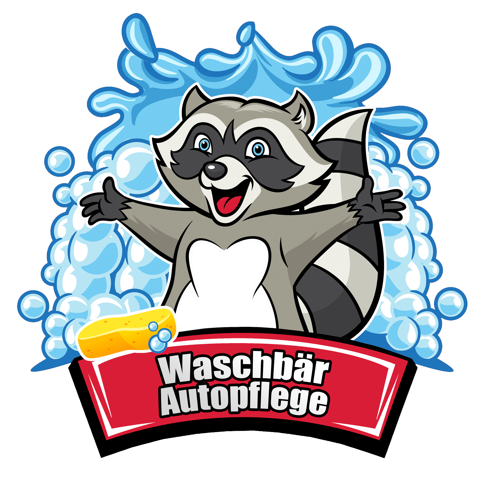 Waschbär Autopflege